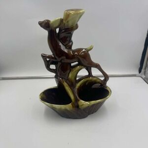 Vintage Mid Century Ceramic RARE MCM PHIL MAR 1950S LEAPING DEER LAMP PLANTER